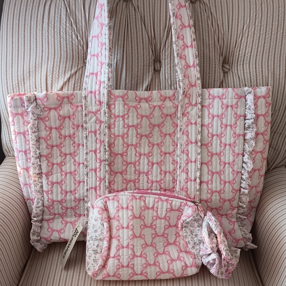 Quilted Pink Patterned Tote Bag